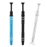 3 Pcs Stainless Steel 4-Claw Pick Tool for Small Parts Metal Extractor IC5857
