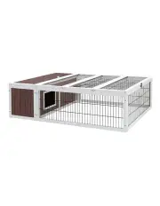 i.Pet Wooden Rabbit Hutch in White