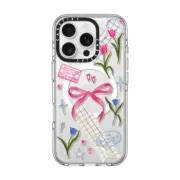 iPhone 16 Pro Clear Case MagSafe Compatible Ribbons And Tulips