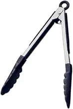 Sato Metal Kogyo SALUS Nylon All-Purpose Tongs, with Lock, S, Black