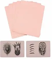TINY SPARK 15Pcs Blank Tattoo Practice Skins 15 * 19cm Silicone Tattoo Skin Double Sides Fake Skin Tattoo Supplies for Tattooing Microblading Practice and Eyebrow