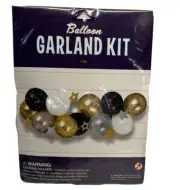 White Gold Black And Gold Gold And Black Balloon Garland Kit-Celebrate It
