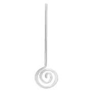 Sterling Silver Plated Fancy Spiral Swirl Hammered Look Head Pins Findings 8 pcs