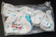 RARE! Original Turbie Twist Microfiber Lined Shower Cap White Frosted Blue Dots