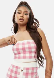 Diva Higher Fashion Gingham Tube Top