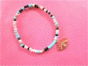 Evil eye bead ankle bracelet set