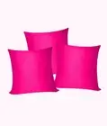 3 x Plain Satin 30x30 Dark Pink Cushion Cover / Pillow Cases /Sofa Décor