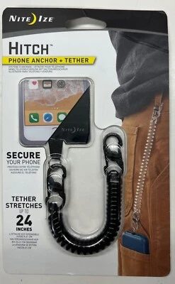 Nite Ize Hitch MicroLock Black Double-Gated Phone Anchor + Tether (HPAT-01-R7)