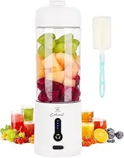 COKUNST Portable Mixer, 530 ml Portable Blender for Smoothies and Shakes, Mini Mixer with 6 Blades and Rechargeable Type C, Smoothie Mixer with Ice Cube Tray for Travel, Sports, Kitchen