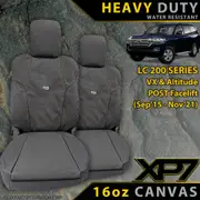 Toyota Landcruiser 200 Series VX & Altitude (09/2015+) XP7 Heavy Duty Canvas 2x Front Seat Covers (Made to Order)