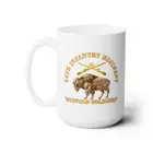 White Mug -Army - 24th Infantry Regiment - Buffalo Soldiers w 24th Inf Branch