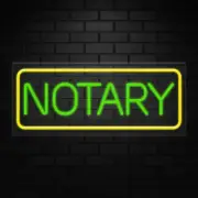 Notary Sign for Window/Wall Displays | LED Flex Neon | 32"W x 13"H x 1"D