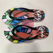 NEW Kate Spade New York Flip Flops Natal Blue Heron Floral Size 6M