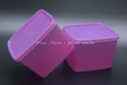 TWO New Rare Tupperware Freeze It Square Rounds Containers Set of 2 Purple 30oz.