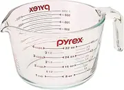 Pyrex (32 Oz) Measuring 4 Cup Glass, Clear, Red