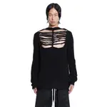 [RICK OWENS] Concordians Top in Alpaca Grid Knit Black