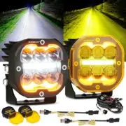 AUXBEAM 3" LED Driving Work Lights Amber White DRL Spot Flood Combo Pods ATV UTV