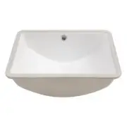 Sarlai Undermount Bathroom Sinks 14" Rectangular Ceramic White +Natural Drain