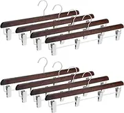 DoubleFill 8 Pcs Kilt Hanger 20 Inches Wooden Duty Skirt Hangers with 4 Clips for Closet