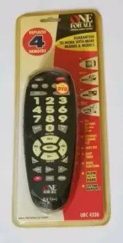 One For All Remote Replaces 4 Remotes Glow In The Dark URC 4330 New Sealed