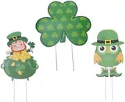 YARNOW Yard Signs Set Patrick's Day Garden Stake Durable Plastic Decor for Outdoor
