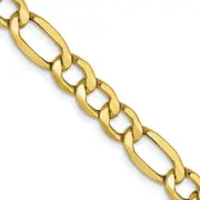 18 Inch 10K 5.35mm Semi-Solid Figaro Chain