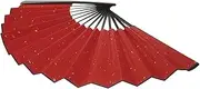 Ciieeo Traditional Chinese Handheld Folding Fan Hand Fan Gold Glitter Paper for Wedding and Party