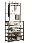 Multifunctional Free-Standing Coat and Shoe Rack Organizer with Storage Shelves