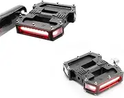 [REDSHIFT] ARCLIGHT PRO Flat Bicycle Pedals with LED Lights, Auto On-Off, 36+ hr Battery, USB Rechargeable, Weatherproof, Flat Aluminum Bike Pedal with 9/16in Steel Spindle and Traction Pins