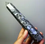 268g Natural Blue Spectrolite Quartz Crystal Stone Tower Obelisk Wand Point