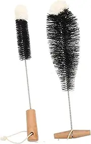 Hoement 2pcs Cleaning Bottle Brush Cleaning Brush Jar Brush Cup Brush Cleaner Narrow Neck Hair Bottle Cleaner Water Bottles Glasses Cleaner Water Bottle Cleaner Nylon Black