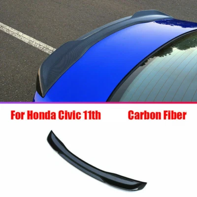 For Honda Civic 2022-2023 Carbon Fiber ABS Rear Spoiler Tail Trunk Lip Wing Bar (for: Honda Civic)