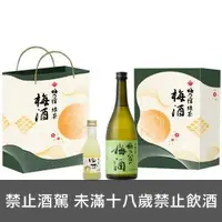 在飛比找酒酒酒全台最大詢價網優惠-梅乃宿春節禮盒(綠) (綠茶梅酒720ml+柚子酒180ml